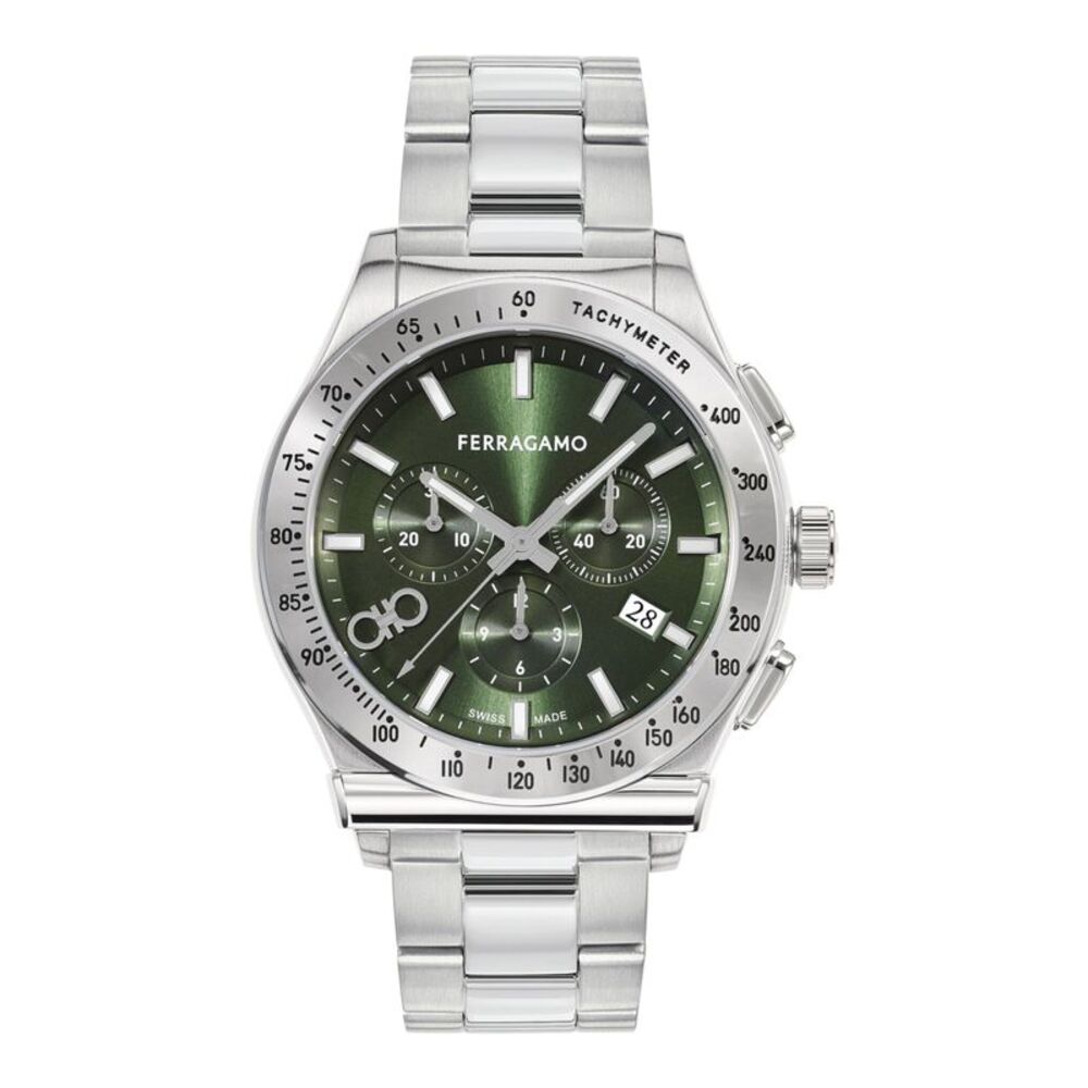 Ferragamo  1927 Chrono Bracelet Watch Silver Mens